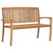 ametoys 2-Seater Stacking Patio Bench 50.6 Solid Teak Wood