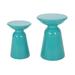 GDF Studio Soto Outdoor Metal Side Tables Set of 2 Teal