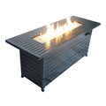 Docooler 57in Outdoor Gas Propane Fire Pits Table Aluminum 50000BTU Firepit Fireplace Dinning Table with Lid Fire Glass Retangular ETL Certification for Garden Backyard Deck Patio-hammered blac