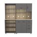Inval Proforte 2-Piece 3-Drawer Garage Cabinet Set in Dark Gray and Maple