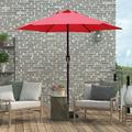 Abble 7.5 Feet Crank Patio Umbrella - Red