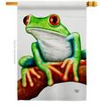 Ornament Collection Tree Frog Animals Critter 28 x 40 in. Double-Sided Decorative Vertical House Flags for Decoration Banner Garden Yard Gift