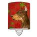 Caroline s Treasures SS4675CNL Doberman Red and Green Snowflakes Holiday Christmas Ceramic Night Light 6x4x3