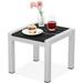 SERWALL Aluminium Outdoor Side Table 15.7 x15.7 x13.8 Patio End Table Black