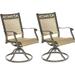 Swivel Rocker Chair Cast Aluminum All-weather Comfort Club Arm Patio Dining Chair Set of 2