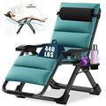 Slsy Zero Gravity Chair with Removable Cushion & Tray Reclining Lounge Chair Patio Recliner Folding Reclining Chair for Indoor and Outdoor