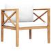 vidaXL Patio Chair Outdoor Patio Sofa Chair with Cushions Solid Wood Teak