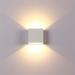 Adjustable 6W LED Wall Lamp AC85-265V COB Waterproof Aluminum Cube Outdoor Porch Wall Light Color:warm light Style:White shell