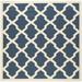 Safavieh Courtyard Amber Quatrefoil Indoor/Outdoor Area Rug 4 x 4 Square Navy/Beige