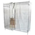 18 Deep x 48 Wide x 63 High Chrome Security Cage with 3 Interior Shelves