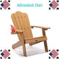 Plastic Adirondack Chairs Outdoor Plastic Resin Deck Chair Painted Weather Resistant for Deck Garden Backyard & Lawn Furniture Porch22-inch Extra Wide Armrest Polystyrene Adirondack Chair Brown