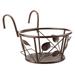 Firlar Wrought Iron Hanging Railing Flower Bed Black Outdoor Leaf Style Indoor 22*22*11cm Plant Stand