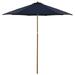 Northlight 9ft Outdoor Patio Market Umbrella with Wooden Pole Navy Blue