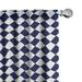 Ambesonne Blue Curtains Old Home Tile Inspired Pair of 28 x63 Navy Blue and White