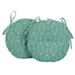 Vargottam Indoor/Outdoor Round Bistro Chair Cushions Block Print 15-Inch Bistro Chair Pads Waterproof Seat Chair Cushion For Home/Office- Set Of 2 (Aquamarine Green)