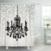 SUTTOM Floral Chandelier Silhouette Damask Pattern Shower Curtain 66x72 inch