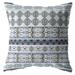 HomeRoots 413047 20 in. Strips Indoor & Outdoor Zippered Throw Pillow Navy Teal & White