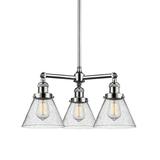 Innovations Lighting 207 Large Cone Cone 3 Light 22 Wide Commercial Chandelier - Chrome