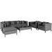 Outsunny 9 Piece Patio Furniture Set PE Rattan Sofa & Table Black