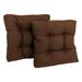 Blazing Needles 19 in. Squared Solid Spun Polyester Tufted Dining Chair Cushions Cocoa - Set of 2