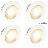3 in./4 in. Integrated LED Recessed Trim Can Light with Trims 3000K (4 pack) with 4 INSERT FOR X34 SERIES SATIN PEARL MULTIPLIER ALUM TRIM X4-SPM-WH-X34