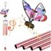 AVEKI 3D Stained Butterfly Wind Chimes Metal Glass Unique Memorial Wind Chime for Outside Deep Tone Outdoor Indoor DÃ©cor for Home Garden Window Yard Patio Lawn Room Porch Gifts for Women Mom (Pink)