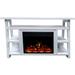 Hanover 32-In. Industrial Chic Electric Fireplace Heater with Deep Log Display and 5 Flame Colors White