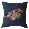 HomeRoots 412706 18 in. Denim Blue Butterfly Indoor & Outdoor Zippered Throw Pillow