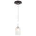 Woodbridge Lighting Chelsea 1Lt Glass Mini-Pendant in Chrome/Bronze/Sand Blasted