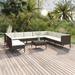 Suzicca 11 Piece Patio Set with Cushions Poly Rattan Brown