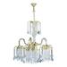 HomeRoots 468886 Two Tier Crystal & Gold Hanging Chandelier Light