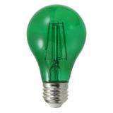 Sylvania 40303 Green Filament A19 Ultra LED Light Bulb Colored Glass Lamps 4.5 Watts for Decorative and Accent Lighting