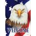 Toland Home Garden Eagle Welcome Bald Eagle Patriotic Flag Double Sided 28x40 Inch