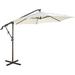 COBANA Outdoor Patio Umbrella 10ft Offset Hanging Patio Umbrella with Aluminum Stand Outdoor Cantilever Umbrella with 360Â° Rotation Crank and Tilt System Cream White