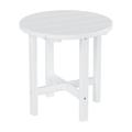 WestinTrends Outdoor White Side Table All Weather Poly Lumber Adirondack Small Patio Table Round End Table for Pool Balcony Deck Porch Lawn Backyard