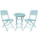 UBesGoo Folding Outdoor Patio Furniture Sets 3 Piece Patio Set of Foldable Patio Table and Chairs Blue