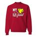 Wild Bobby My Heart Is On That Tennis Field Sports Unisex Crewneck Graphic Sweatshirt Red Large