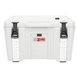 Rotomolded Hard Sided 96 Can Dual Function Cold/Hot Ice Chest Cooler 50/80 Qt 2 Sizes in 1 for Camping and Outdoor White by ZUBI COOLERS