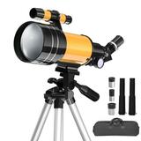 MELOPHY 70mm Travel Scope Portable Refractor Telescope Fully-Coated Glass Optics Telescope for Beginners