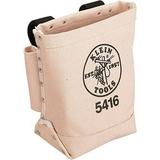 Klein Tools 5416 Tool Pouch Small Tool Bag for Bolt Storage with Bull Pin Loops and Belt Strap Connect 5 x 10 x 9-Inch