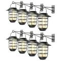 Home Zone Security Black Outdoor Solar Powered LED Wall Lantern Sconce Light Fixture for Entryway Post Porch & Doorway No Wiring (8 Pack)