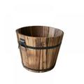 Wooden Barrel Planter Round Wooden Garden Flower Pot Decor Plant Container Box Brown