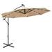 Anself Garden Parasol with LED Lights and Metal Pole Garden Folding Beach Umbrella Sand for Backyard Terrace Poolside Lawn Camping Outdoor Furniture 118.1in Diameter