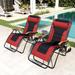 Sophia&William Outdoor Oversized Padded Zero Gravity Chairs Set of 2 - Red