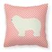 Komondor Checkerboard Pink Fabric Decorative Pillow