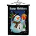 Holiday Snowman Garden Flag Set Christmas 13 X18.5 Double-Sided Yard Banner