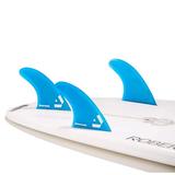 Dorsal Surfboard Fins Hexcore Thruster Set (3) Honeycomb FUT Base Blue