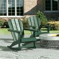 GARDEN Plastic Adirondack Rocking Chair for Outdoor Patio Porch Seating Dark Green