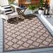 SAFAVIEH Courtyard Fisher Geometric Quatrefoil Indoor/Outdoor Area Rug 6 7 x 9 6 Natural/Black