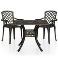 vidaXL Bistro Set Patio Table and Chair Bistro Table Outdoor Cast Aluminum